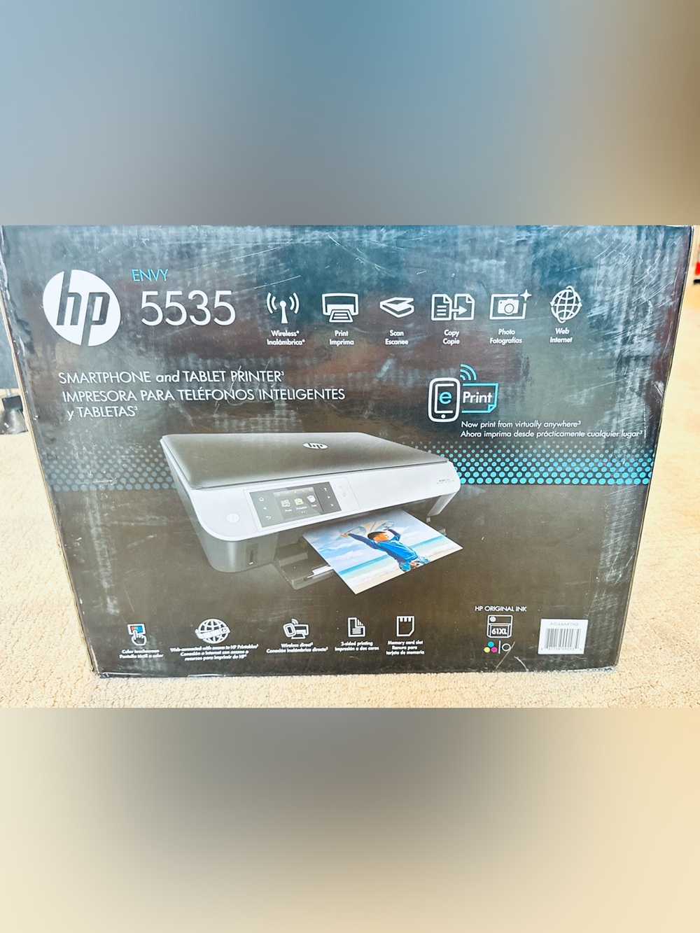 HP Envy 5535 Wireless Printer in Black and Blue